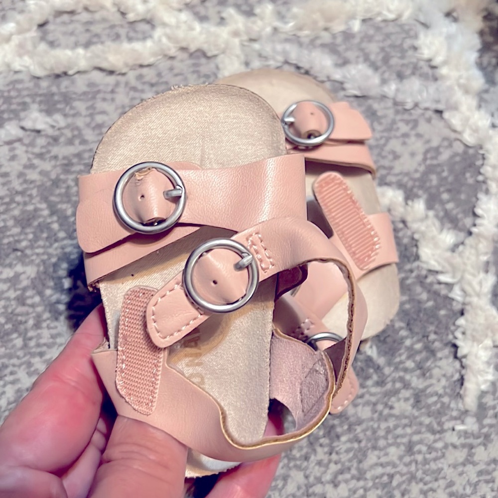 Velcro strap blush pink sandals old Navy